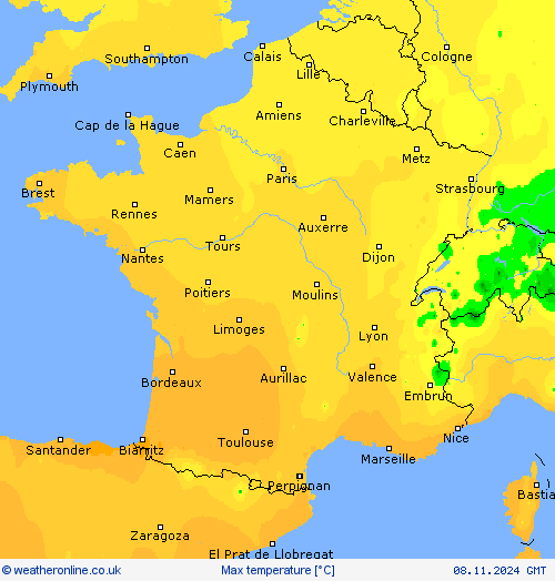 Max temperature Forecast maps