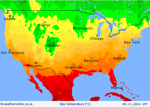 Max temperature Forecast maps