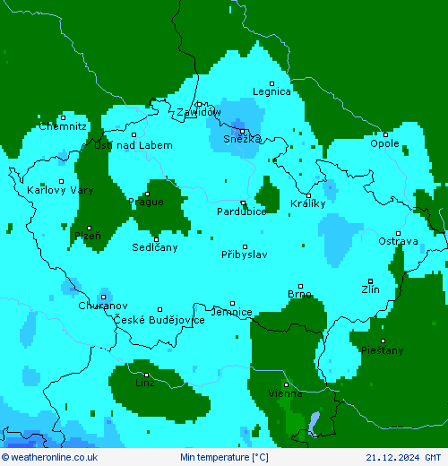 Min temperature Forecast maps