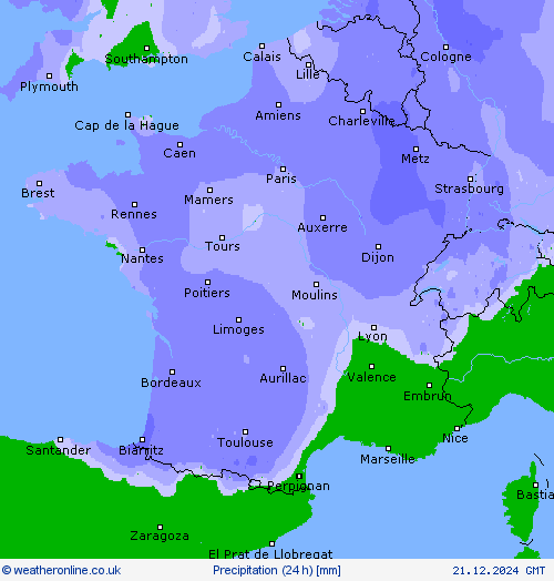 Precipitation (24 h) Forecast maps