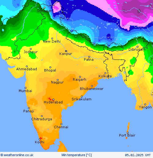 Min temperature Forecast maps